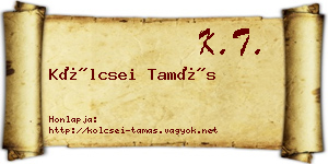 Kölcsei Tamás névjegykártya