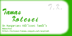 tamas kolcsei business card